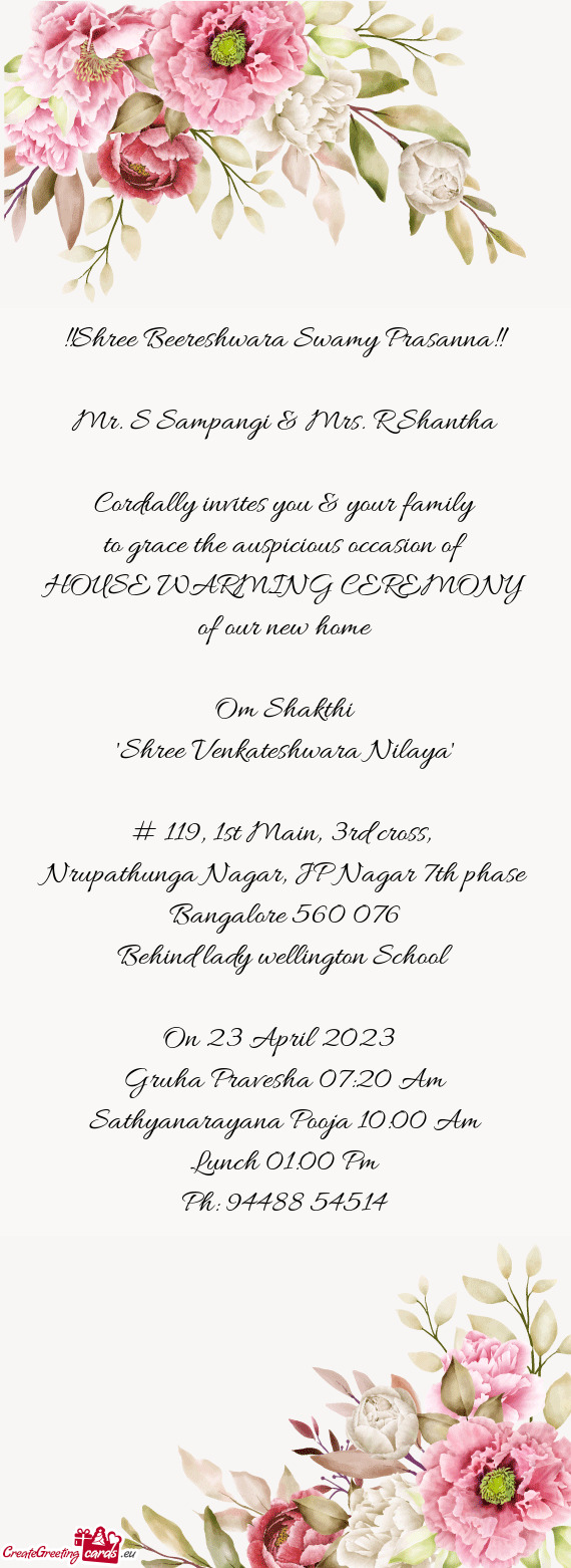 Cordially invites you & your family