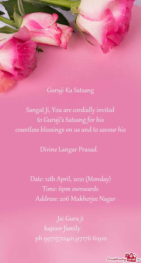 Countless blessings on us and to savour his Divine Langar Prasad