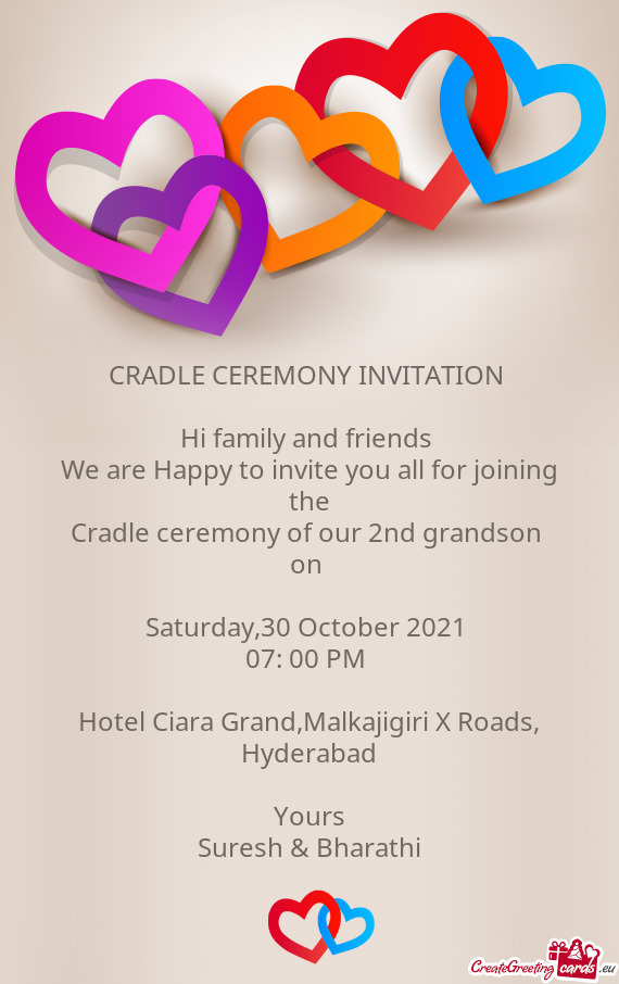 Cradle ceremony of our 2nd grandson