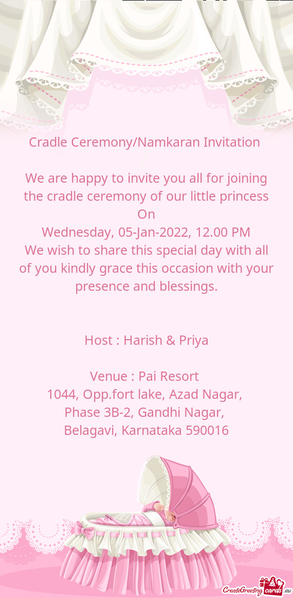 Cradle Ceremony/Namkaran Invitation