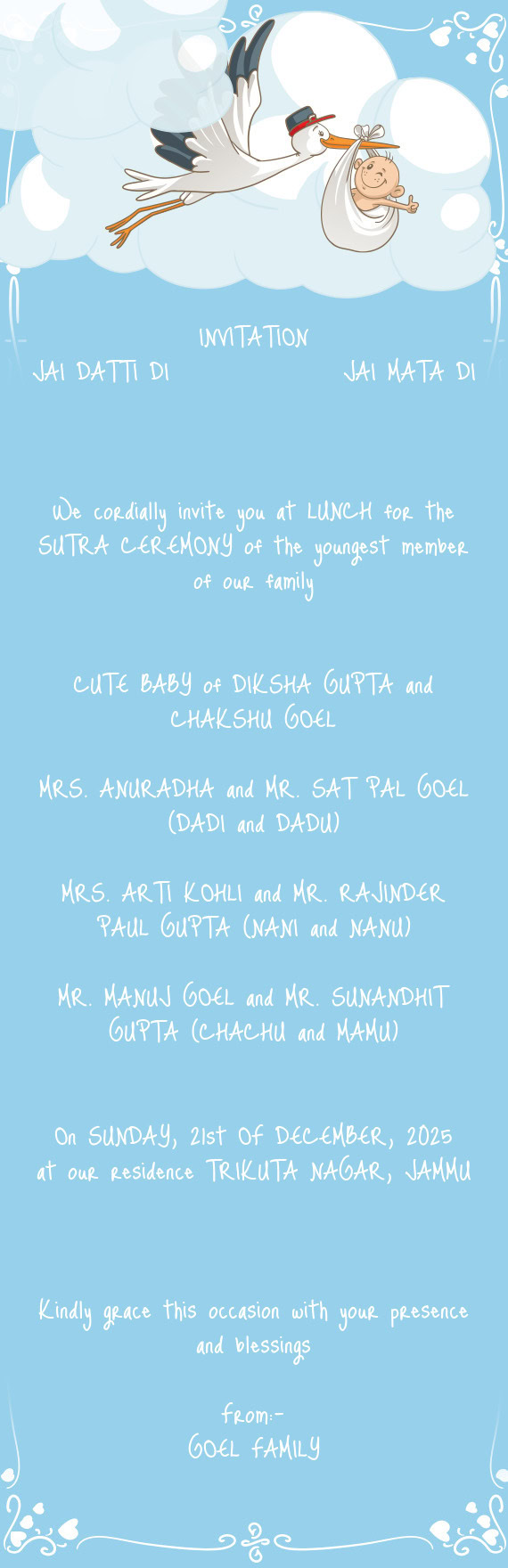 CUTE BABY of DIKSHA GUPTA and CHAKSHU GOEL