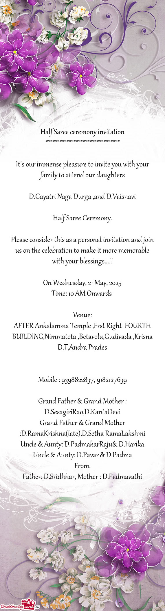 D.Gayatri Naga Durga ,and D.Vaisnavi