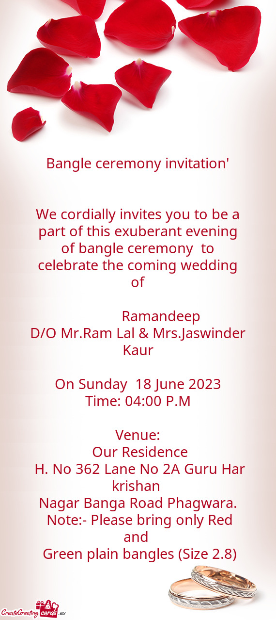 D/O Mr.Ram Lal & Mrs.Jaswinder Kaur