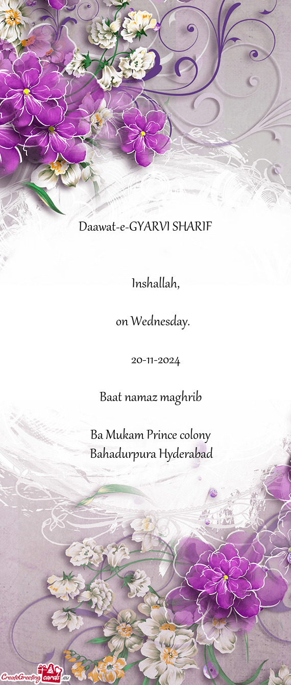 Daawat-e-GYARVI SHARIF