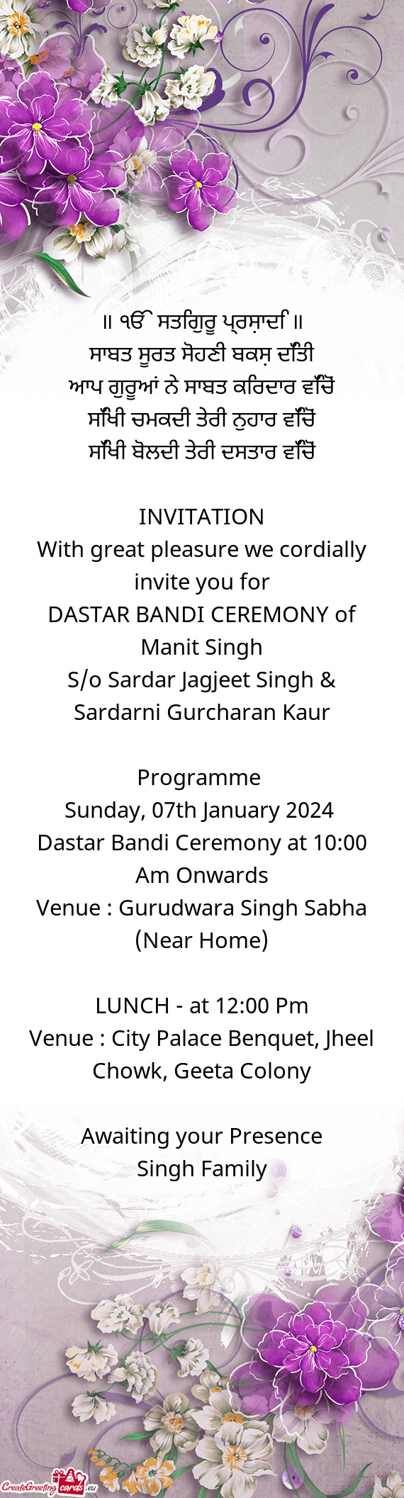 DASTAR BANDI CEREMONY of