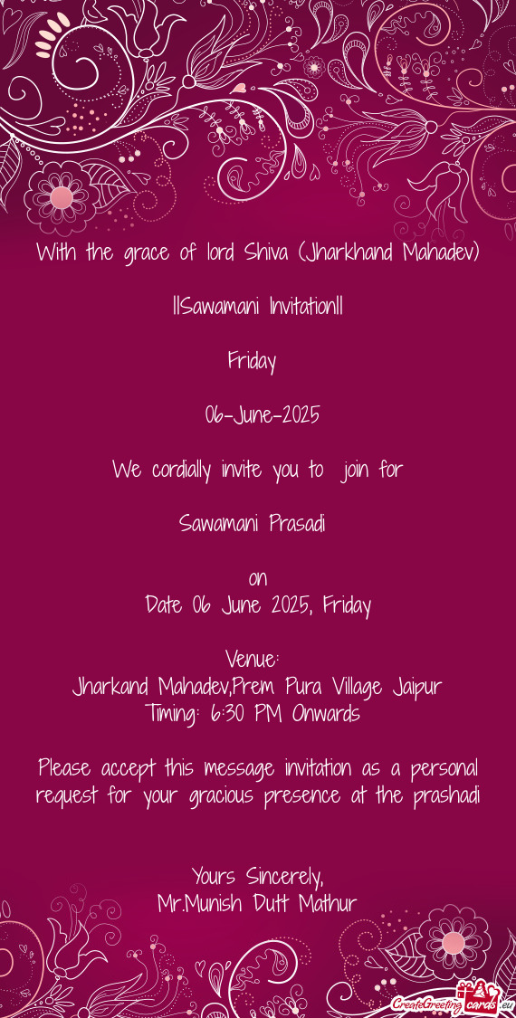 Date 06 June 2025, Friday