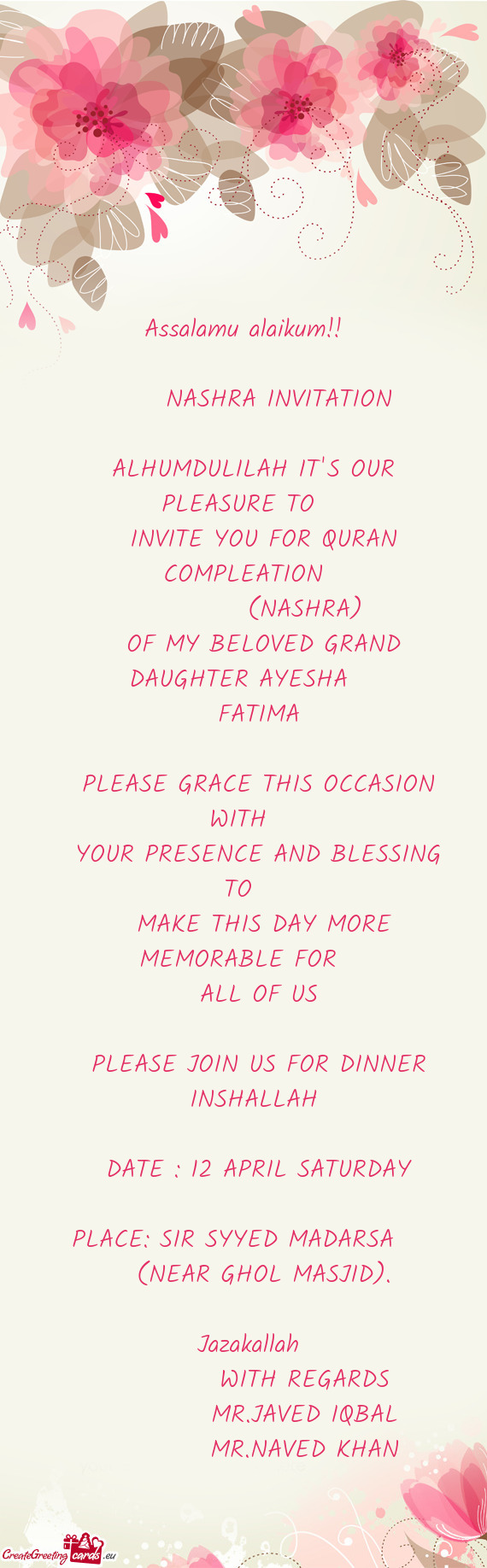 DATE : 12 APRIL SATURDAY