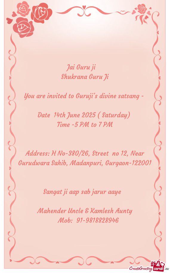 Date 14th June 2025 ( Saturday)