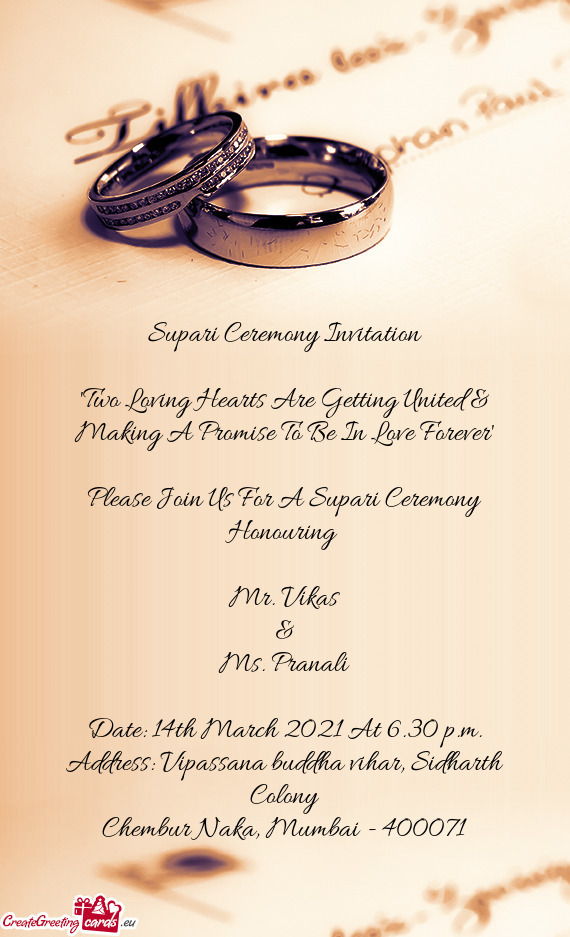 Date: 14th March 2021 At 6.30 p.m