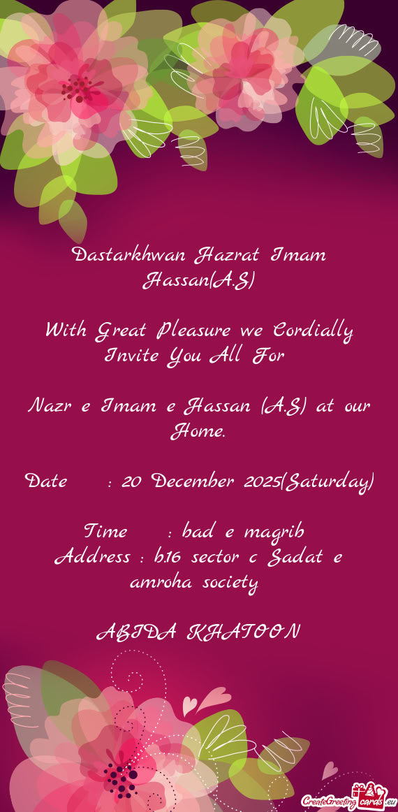 Date : 20 December 2025(Saturday)