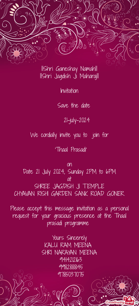 Date 21 July 2024, Sunday 2PM to 6PM