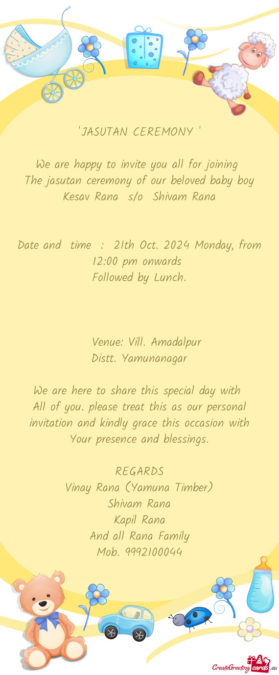 Date and time : 21th Oct. 2024 Monday, from 12:00 pm onwards