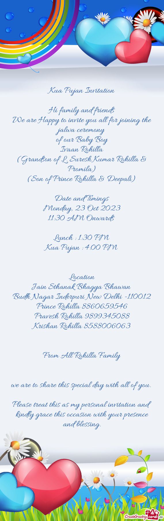 Date and Timings