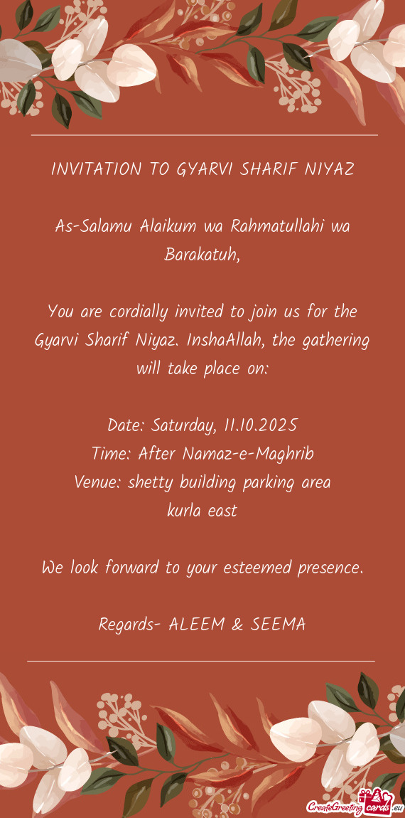 Date: Saturday, 11.10.2025