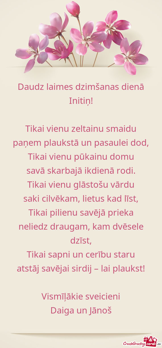 Daudz laimes dzimšanas dienā Initiņ