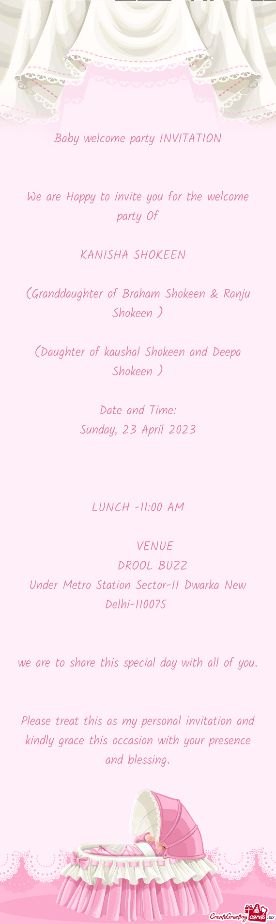 (Daughter of kaushal Shokeen and Deepa Shokeen )