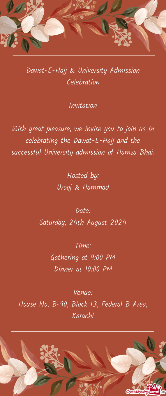 Dawat-E-Hajj & University Admission Celebration