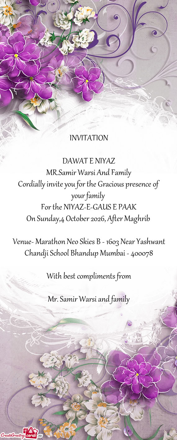 DAWAT E NIYAZ