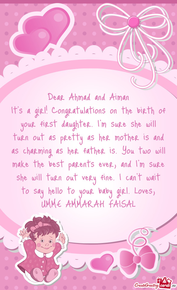 Dear Ahmad and Aiman