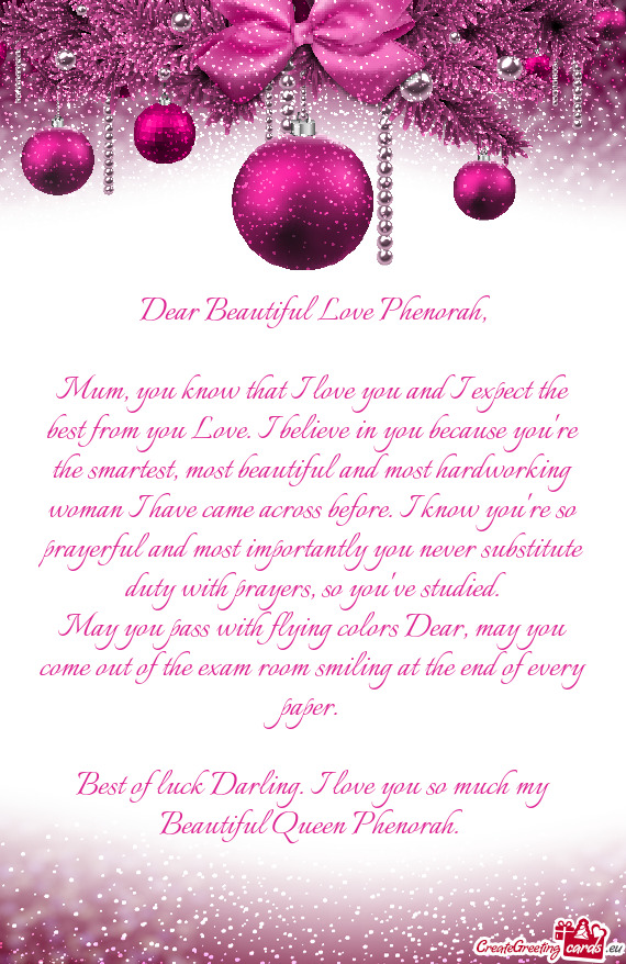 Dear Beautiful Love Phenorah
