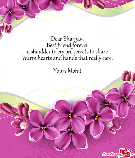 Dear Bhargavi