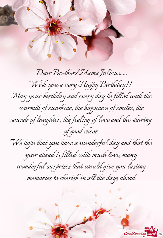 Dear Brother/Mama Julious