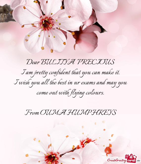 Dear BULITYA PRECIOUS