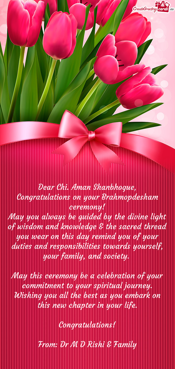 Dear Chi. Aman Shanbhogue
