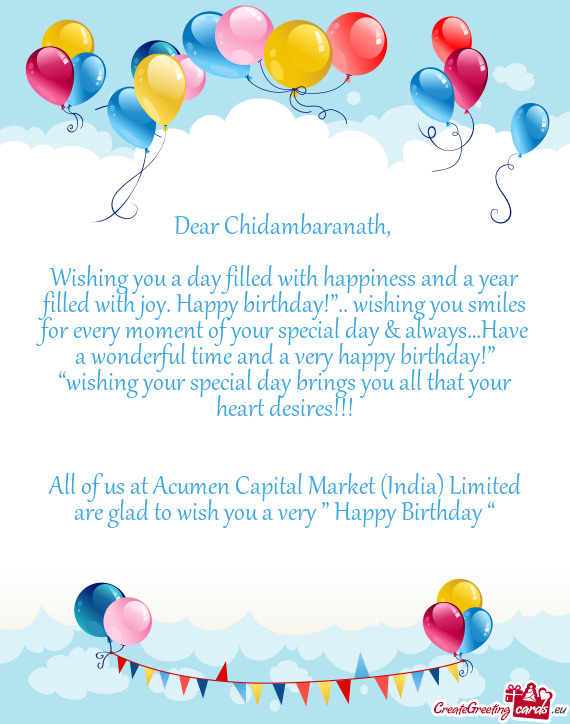 Dear Chidambaranath