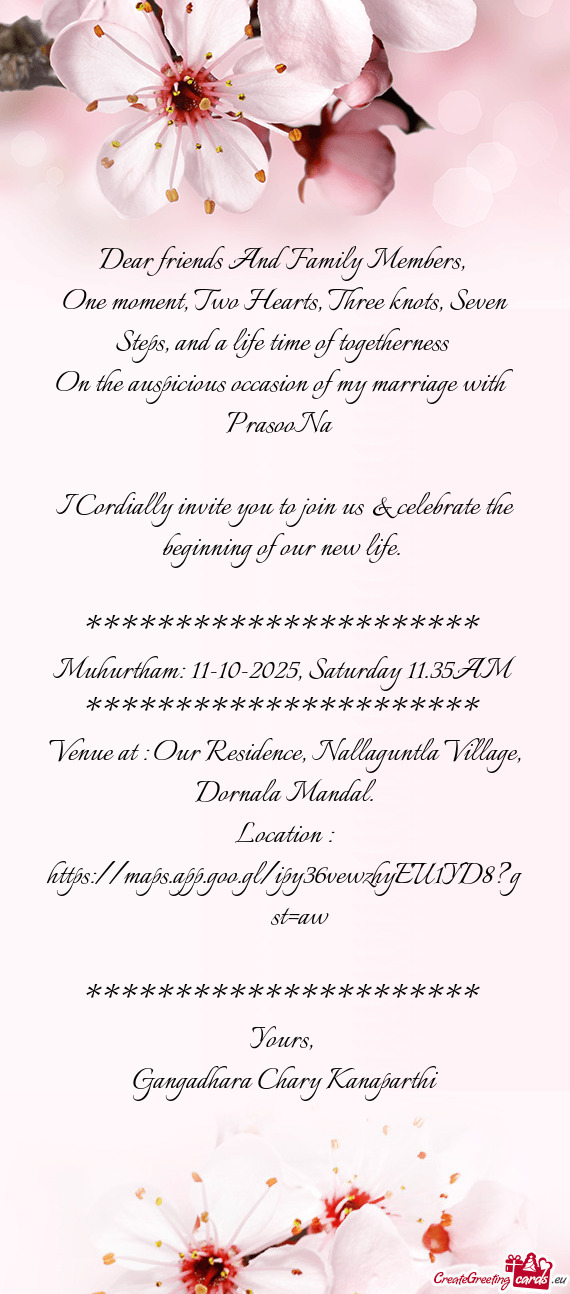 Dear friends And Family Members