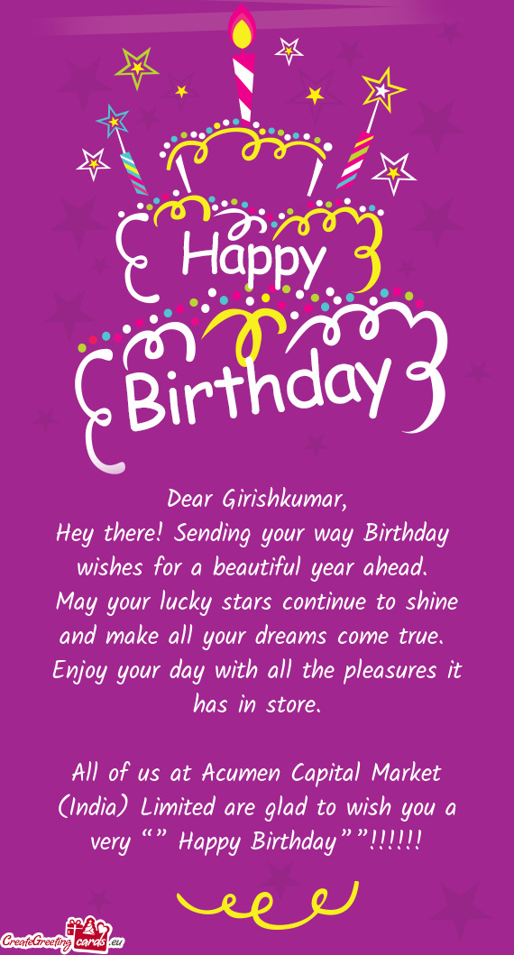 Dear Girishkumar