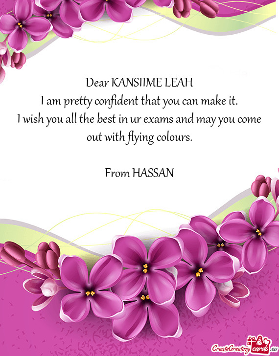Dear KANSIIME LEAH