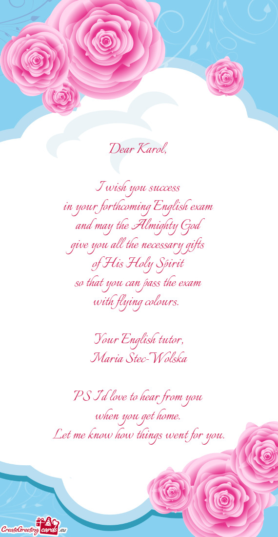 Dear Karol