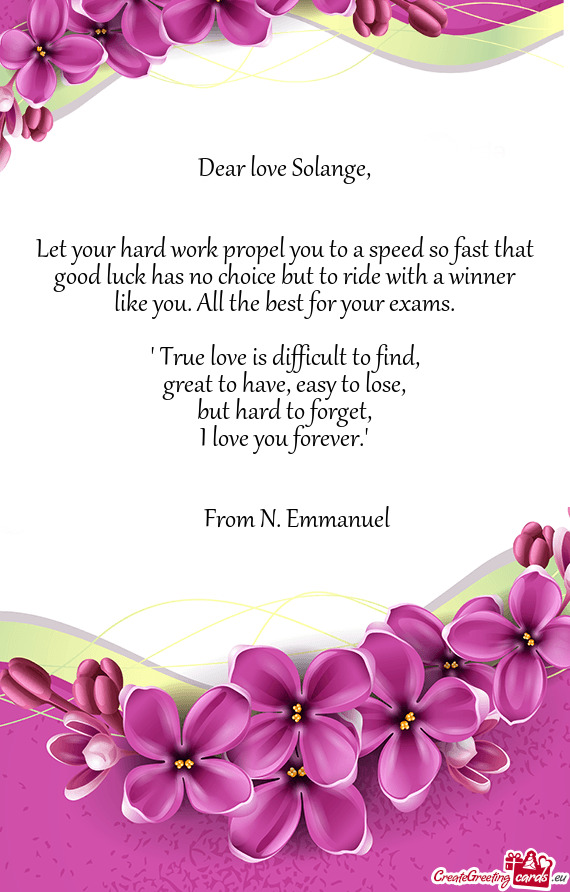 Dear love Solange