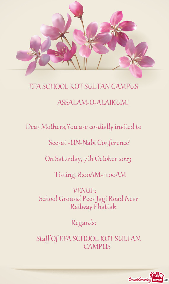 Dear Mothers,You are cordially invited to