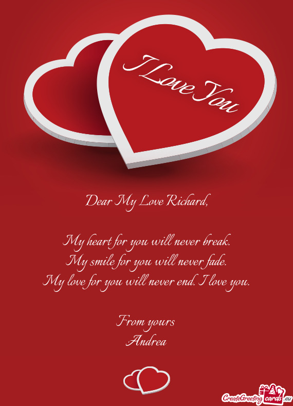 Dear My Love Richard