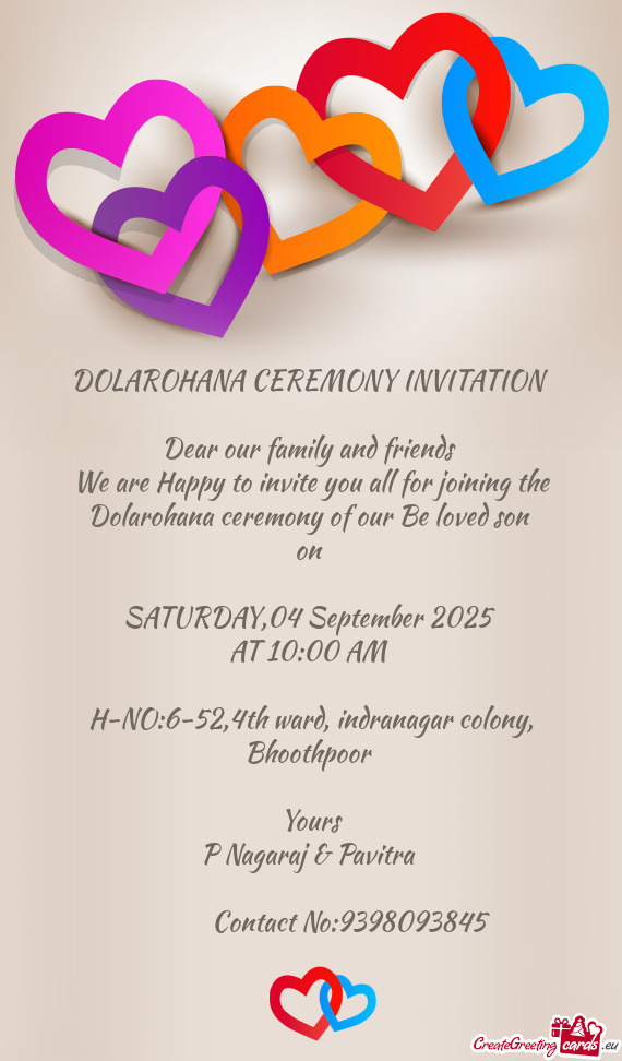 Dear our family and friends