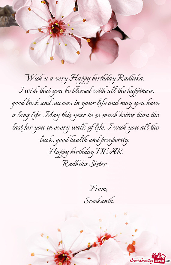 DEAR Radhika