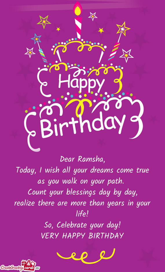 Dear Ramsha