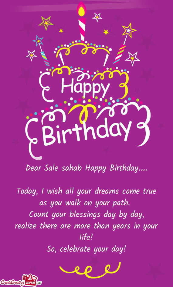 Dear Sale sahab Happy Birthday