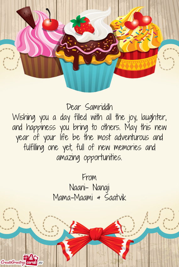 Dear Samriddh