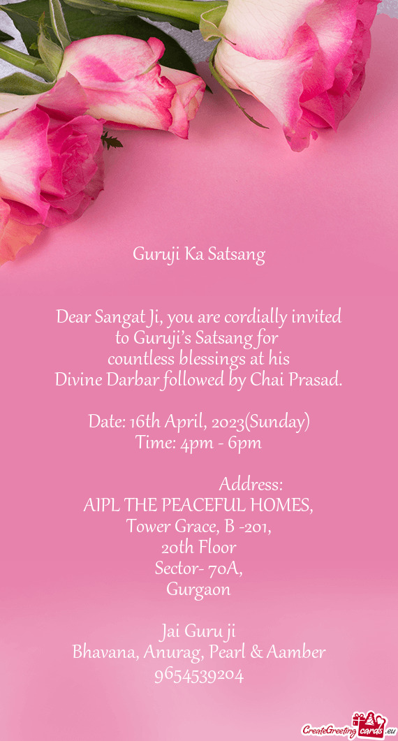 Dear Sangat Ji, you are cordially invited