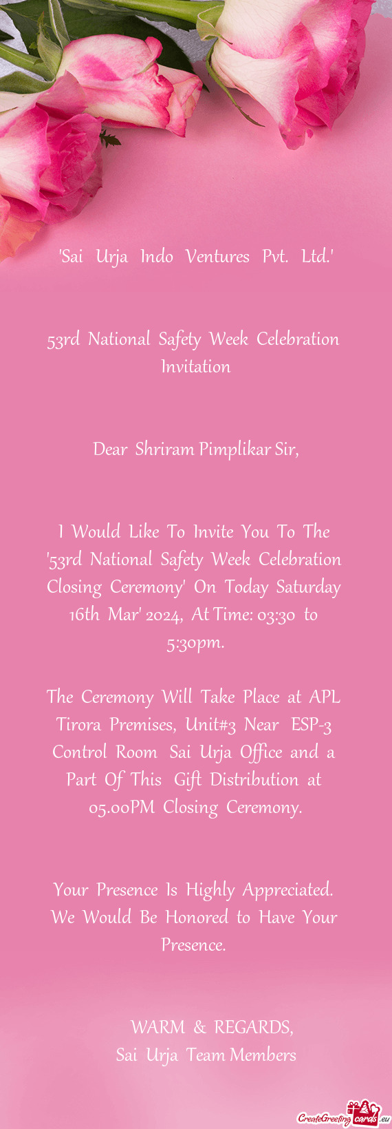 Dear Shriram Pimplikar Sir