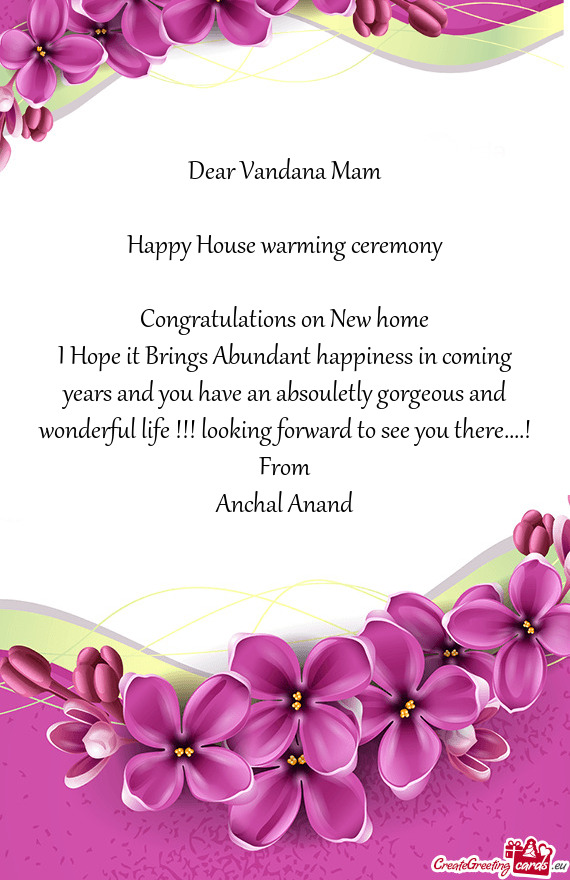 Dear Vandana Mam