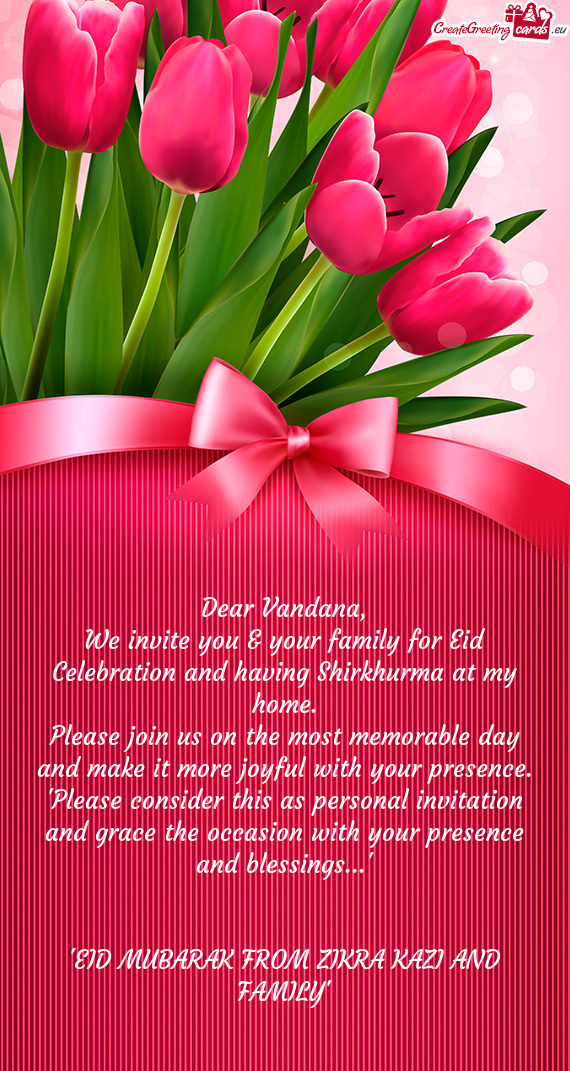 Dear Vandana