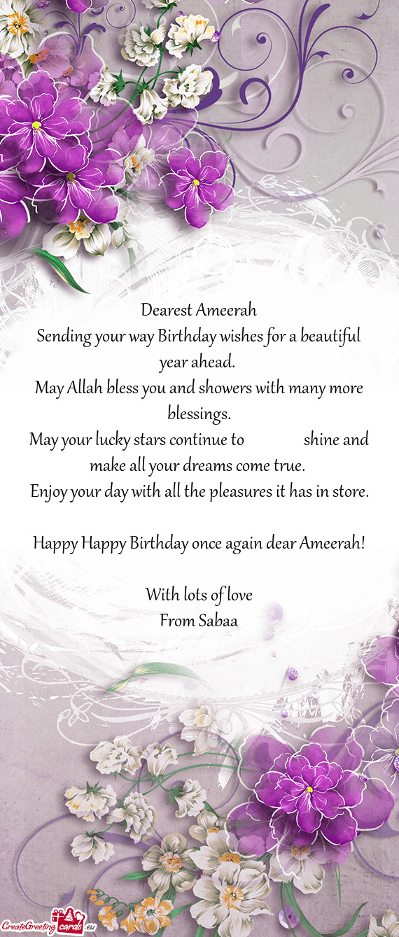 Dearest Ameerah