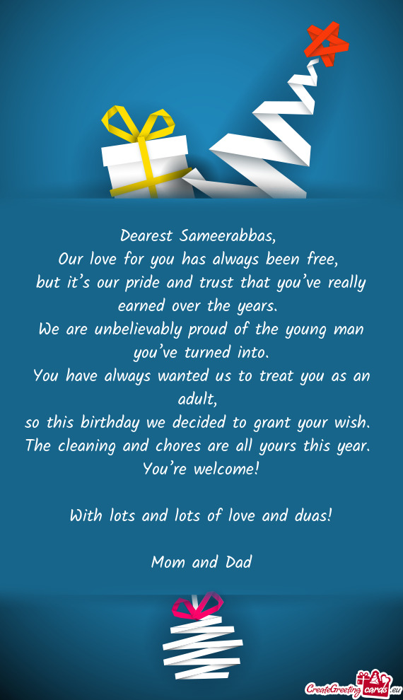 Dearest Sameerabbas
