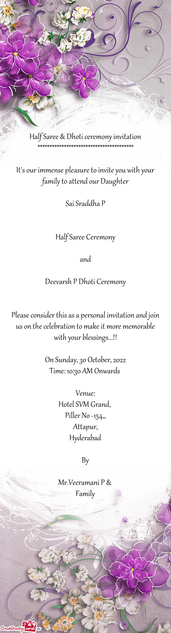 Deevarsh P Dhoti Ceremony
