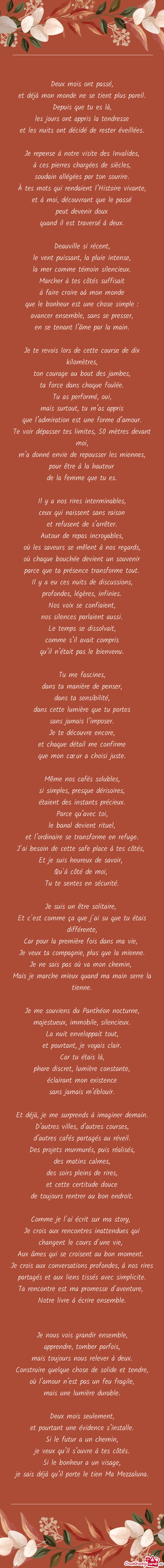 Deux mois ont passé