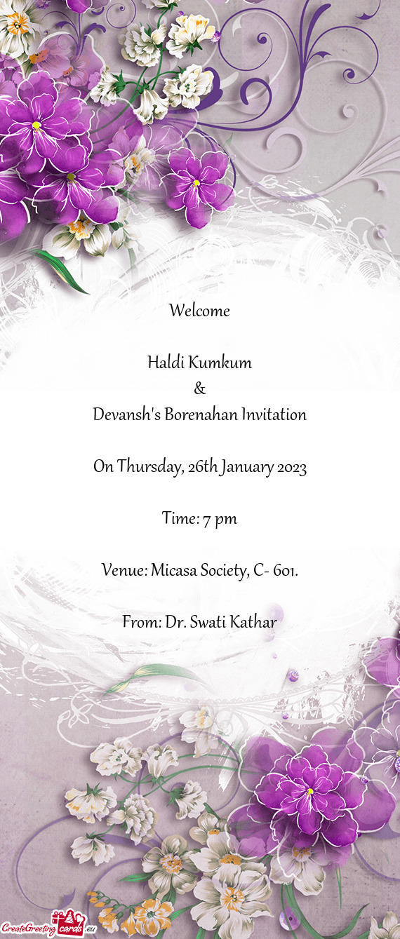 Devansh's Borenahan Invitation